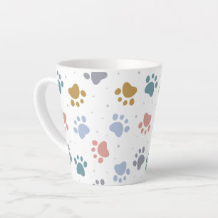 Tasse Latte Motif minimaliste aux empreintes de pattes pastel