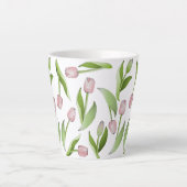 Tasse Latte Motif moderne de Tulipe rose (Devant)