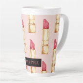 Tasse Latte Motif moderne rose et rouge rouge rouge Fille avec (Angle droit)