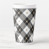 Tasse Latte Motif noir noir blanc plaqué (Devant)