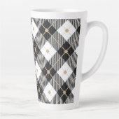Tasse Latte Motif noir noir blanc plaqué (Droite)