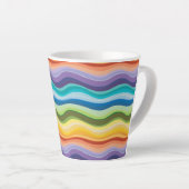 Tasse Latte Motif Ondulations Multicolores 2 (Angle droit)