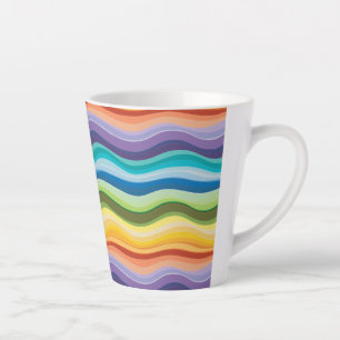 Tasse Latte Motif Ondulations Multicolores 2