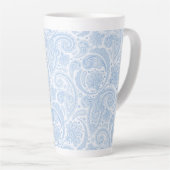 Tasse Latte Motif paisley bleu blanc (Angle droit)