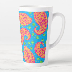 Tasse Latte Motif Paisley Coloré