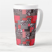 Tasse Latte Motif patchwork sans couture vintage (Angle droit)