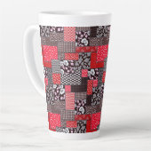 Tasse Latte Motif patchwork sans couture vintage (Angle gauche)