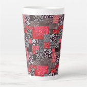 Tasse Latte Motif patchwork sans couture vintage (Devant)