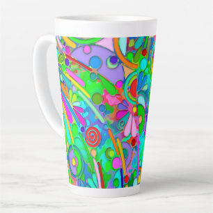 Tasse Latte Motif Peint À La Main Et Numériquement Art 18