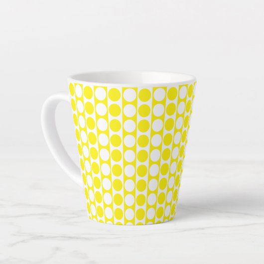 Tasse Latte Motif personnalisé point carré (Angle gauche)
