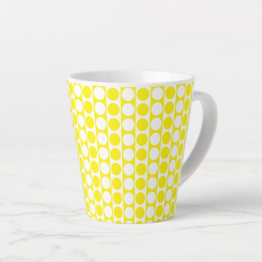 Tasse Latte Motif personnalisé point carré (Angle droit)