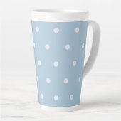 Tasse Latte Motif Polka bleu douillet, impression pointillée b (Angle droit)