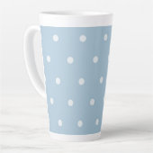 Tasse Latte Motif Polka bleu douillet, impression pointillée b (Angle gauche)