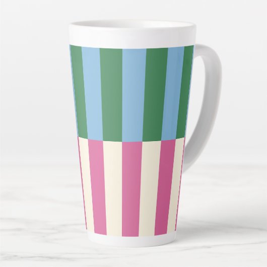 Tasse Latte Motif rayé vertical coloré (Angle droit)