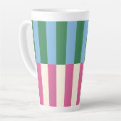 Tasse Latte Motif rayé vertical coloré (Angle gauche)