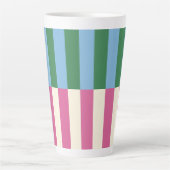 Tasse Latte Motif rayé vertical coloré (Devant)