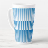 Tasse Latte Motif Rayures Bleu Blanc (Angle gauche)