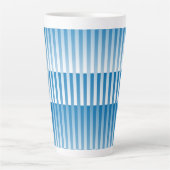 Tasse Latte Motif Rayures Bleu Blanc (Devant)