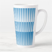 Tasse Latte Motif Rayures Bleu Blanc (Droite)