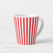 Tasse Latte Motif rayures verticales rouges et blanches classi (Angle droit)