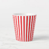 Tasse Latte Motif rayures verticales rouges et blanches classi (Devant)