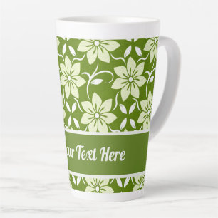 Tasse Latte Motif Répété de Fleur d'Olivier Personnalisé