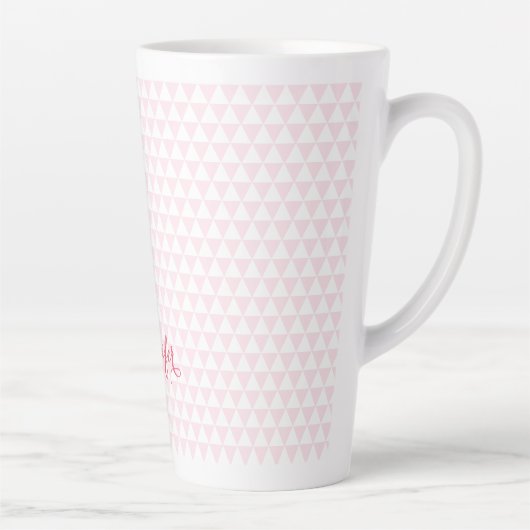 Tasse Latte Motif rose moderne Élégant élégant Monogramme élég (Droite)
