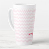Tasse Latte Motif rose moderne élégant élégant Monogramme élég (Angle gauche)