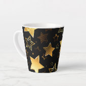 Tasse Latte Motif sans couture avec étoiles d'or (Angle gauche)