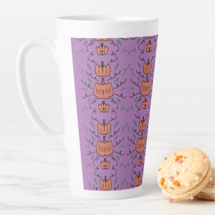 Tasse Latte Motif sans couture de citrouille de Halloween