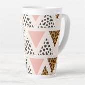 Tasse Latte Motif Triangle Léopard Chic & Triangle Rose (Angle droit)