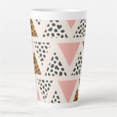 Tasse Latte Motif Triangle Léopard Chic & Triangle Rose (Devant)