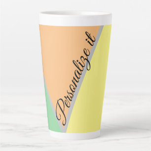 Tasse Latte Motif triangles coloré des années 1970   Obtention