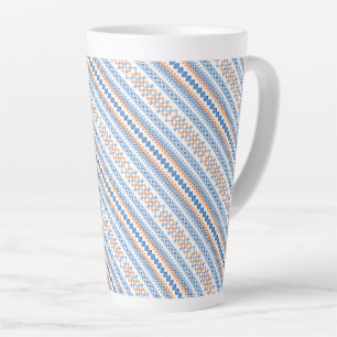 Tasse Latte Motif tribal aztèque orange bleu mignon