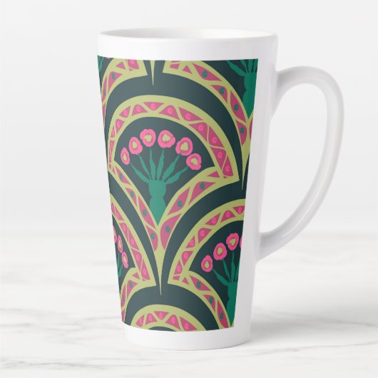Tasse Latte motif vert en forme de coque (Droite)