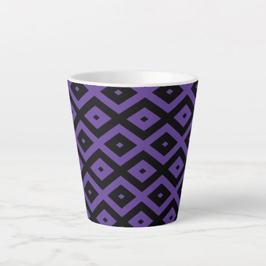 Tasse Latte Motif violet et diamant noir (Devant)