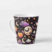 Tasse Latte Motif Whimsical Halloween Night Sky (Angle gauche)