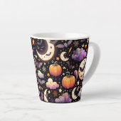 Tasse Latte Motif Whimsical Halloween Night Sky (Angle droit)