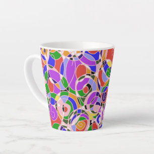 Tasse Latte Motifs Abstraits