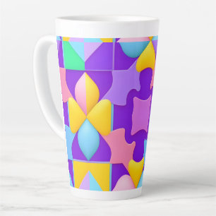 Tasse Latte Motifs géométriques abstraits colorés