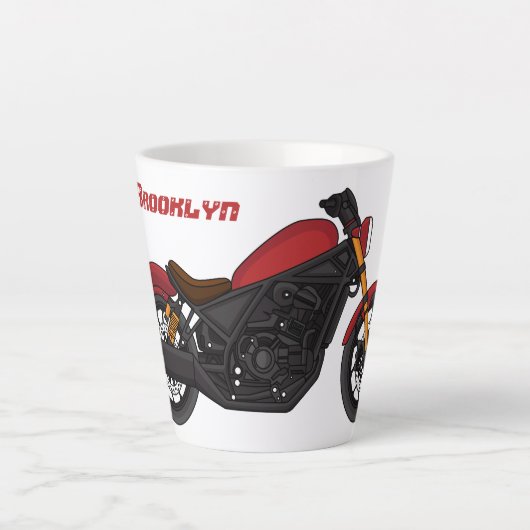 Tasse Latte moto de style croiseur cool (Devant)