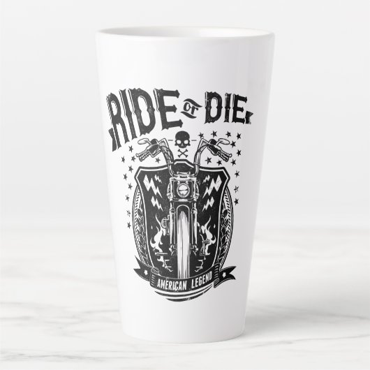 Tasse Latte Motocyclette à vélo ou à vélo (Devant)