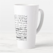 Tasse Latte Mots Inspirants Noir Blanc (Angle droit)