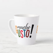 Tasse Latte Mucho Gusto coloré ! Ravi de vous rencontrer (Angle gauche)
