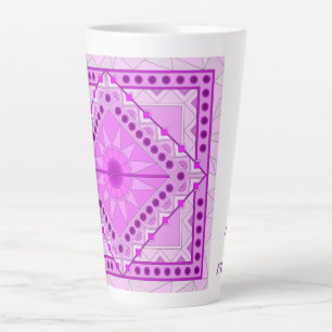 TASSE LATTE MUGUE D'ART DÉCORATIF VIOLET