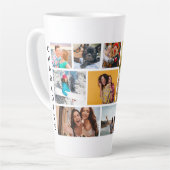 Tasse Latte Multi Photo Collage Modern Personalized Name (Angle gauche)