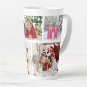 Tasse Latte Multi Photo Collage Modern Personalized Name (Angle droit)