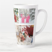 Tasse Latte Multi Photo Collage Modern Personalized Name (Droite)