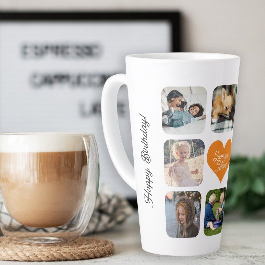 Tasse Latte Multi photo collage personalized love you mom