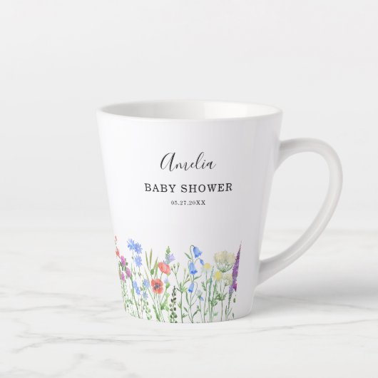 Tasse Latte Multihued Wildflower Baby Shower Celebration (Droite)